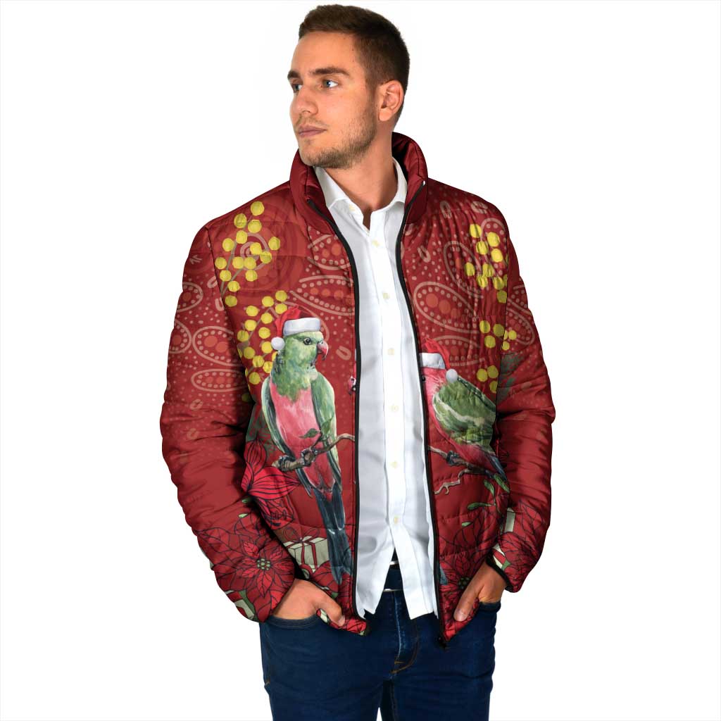 Merry Chrissie Australia King Parrots Padded Jacket Aboriginal Art - Aussie Hoodie