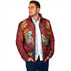 Merry Chrissie Australia King Parrots Padded Jacket Aboriginal Art - Aussie Hoodie