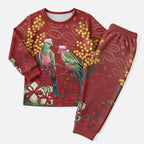 Merry Chrissie Australia King Parrots Christmas Pajama Set Aboriginal Art - Aussie Hoodie