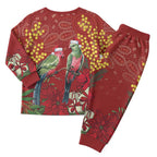 Merry Chrissie Australia King Parrots Christmas Pajama Set Aboriginal Art - Aussie Hoodie