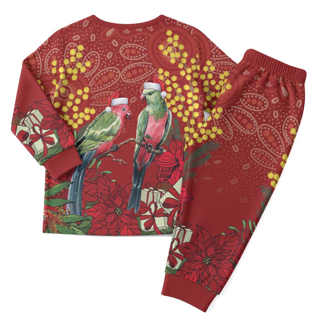 Merry Chrissie Australia King Parrots Christmas Pajama Set Aboriginal Art - Aussie Hoodie