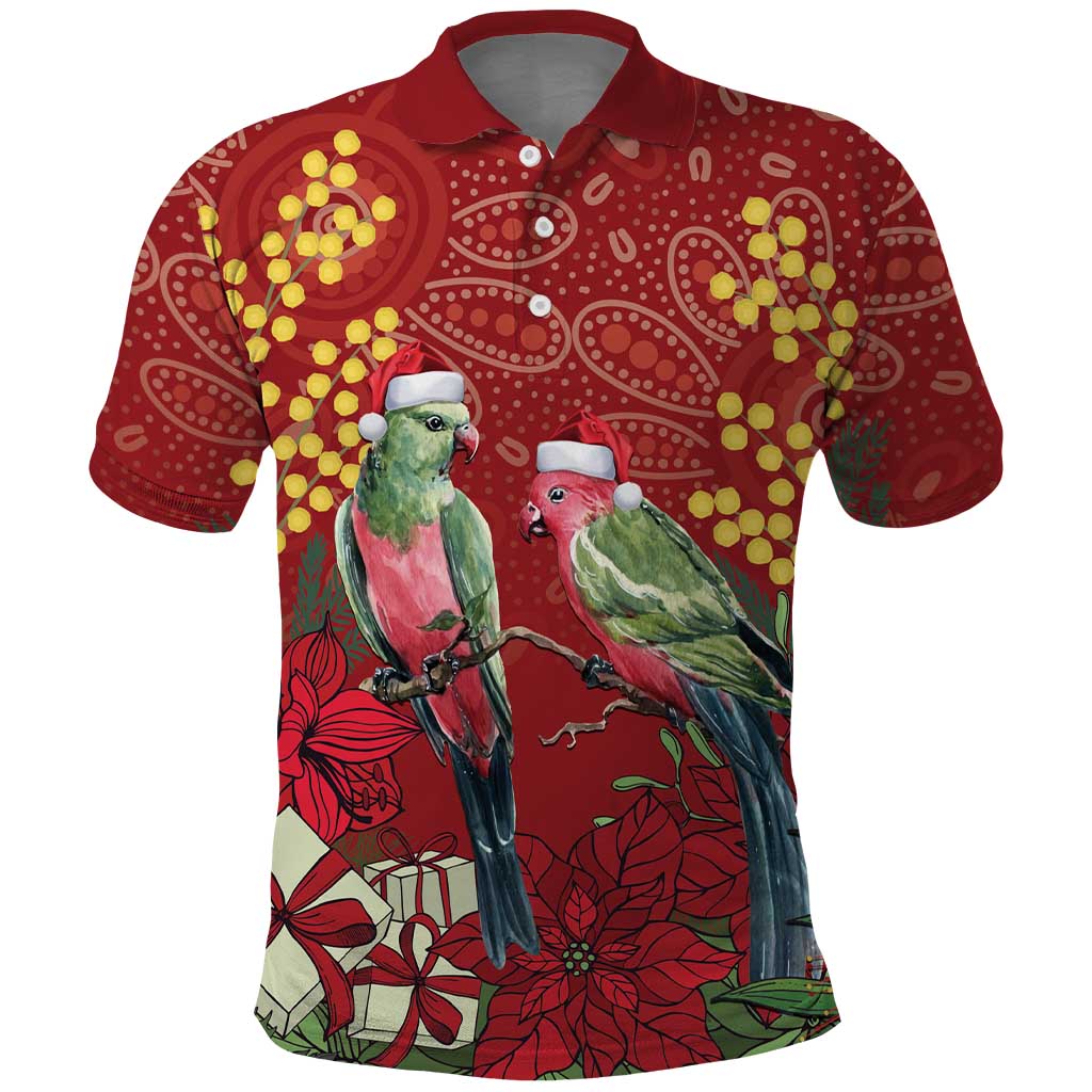 Merry Chrissie Australia King Parrots Polo Shirt Aboriginal Art - Aussie Hoodie