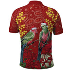 Merry Chrissie Australia King Parrots Polo Shirt Aboriginal Art - Aussie Hoodie