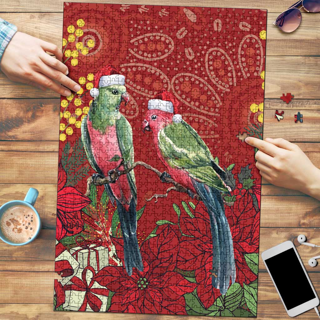 Merry Chrissie Australia King Parrots Puzzle Aboriginal Art - Aussie Hoodie