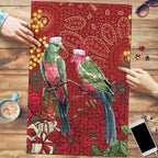 Merry Chrissie Australia King Parrots Puzzle Aboriginal Art - Aussie Hoodie
