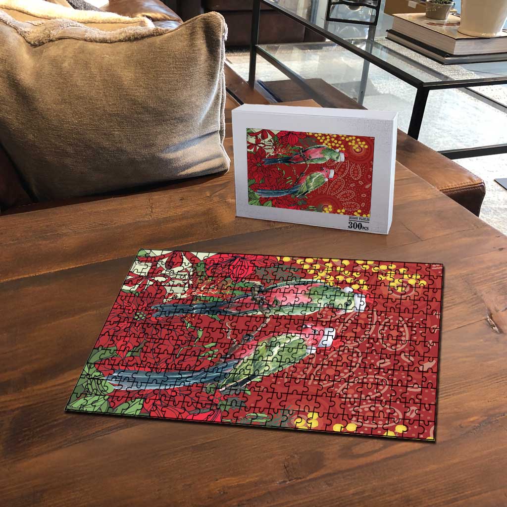 Merry Chrissie Australia King Parrots Puzzle Aboriginal Art - Aussie Hoodie