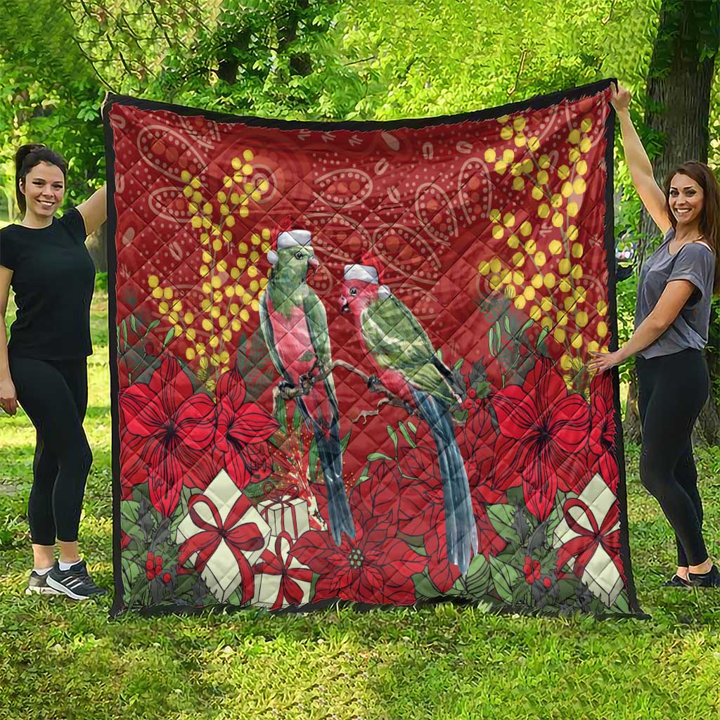 Merry Chrissie Australia King Parrots Quilt Aboriginal Art - Aussie Hoodie