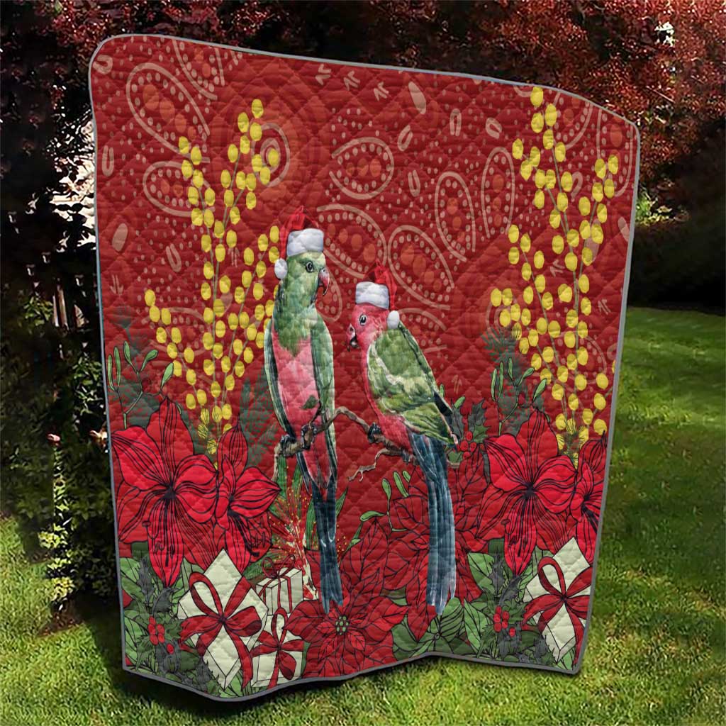 Merry Chrissie Australia King Parrots Quilt Aboriginal Art - Aussie Hoodie