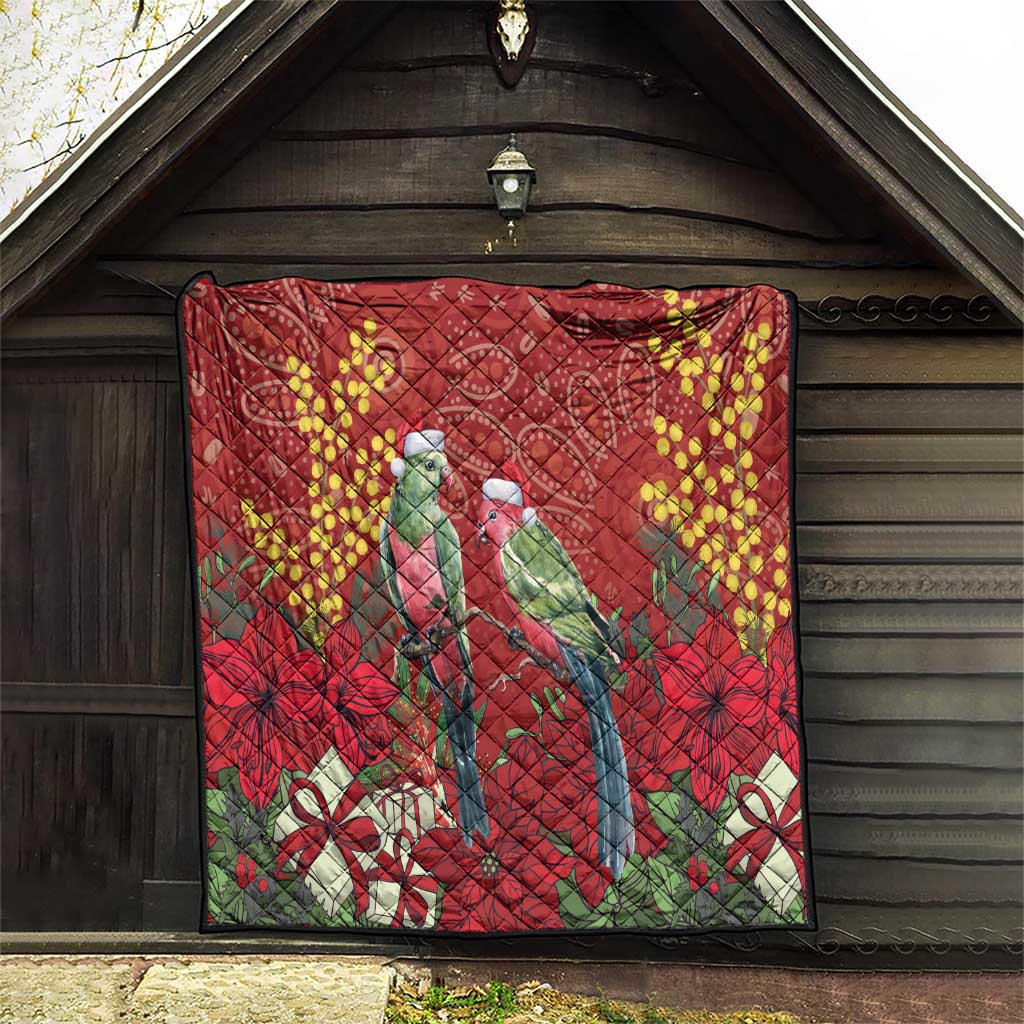 Merry Chrissie Australia King Parrots Quilt Aboriginal Art - Aussie Hoodie
