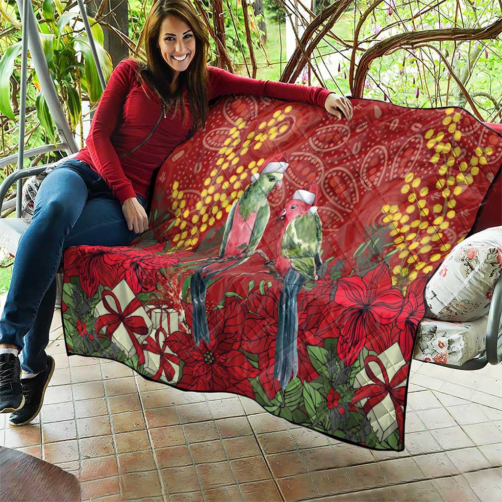 Merry Chrissie Australia King Parrots Quilt Aboriginal Art - Aussie Hoodie