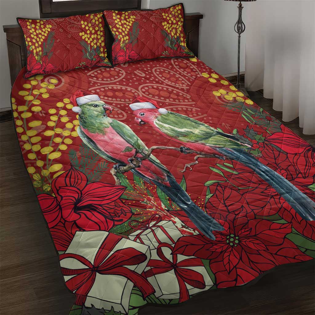 Merry Chrissie Australia King Parrots Quilt Bed Set Aboriginal Art - Aussie Hoodie