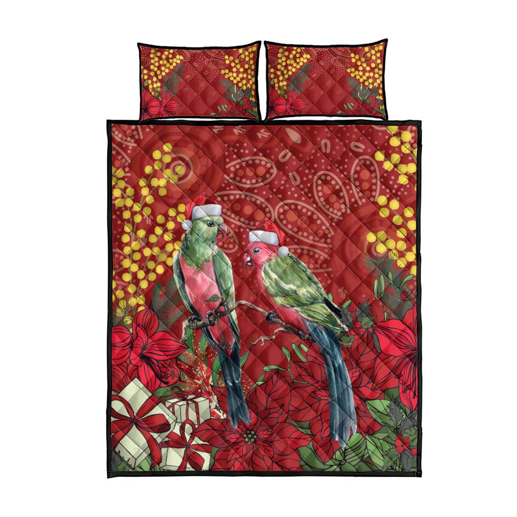 Merry Chrissie Australia King Parrots Quilt Bed Set Aboriginal Art - Aussie Hoodie