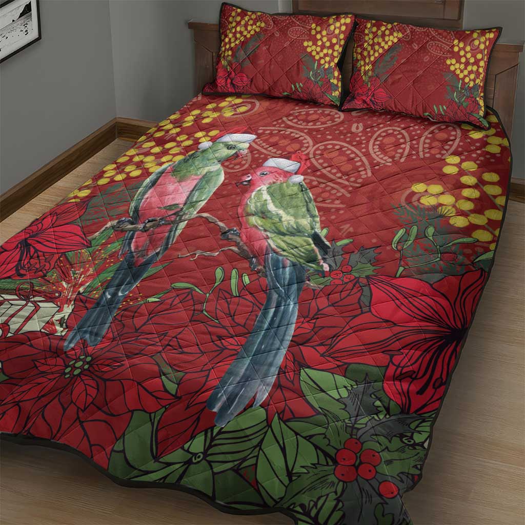 Merry Chrissie Australia King Parrots Quilt Bed Set Aboriginal Art - Aussie Hoodie