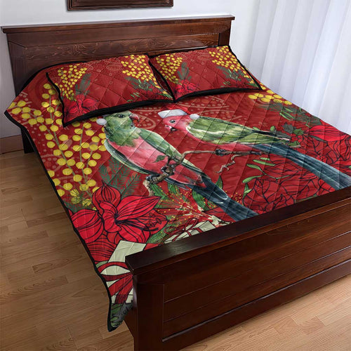 Merry Chrissie Australia King Parrots Quilt Bed Set Aboriginal Art - Aussie Hoodie