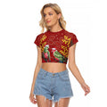 Merry Chrissie Australia King Parrots Raglan Cropped T Shirt Aboriginal Art - Aussie Hoodie