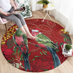 Merry Chrissie Australia King Parrots Round Carpet Aboriginal Art - Aussie Hoodie