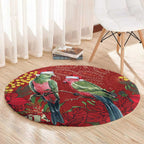 Merry Chrissie Australia King Parrots Round Carpet Aboriginal Art - Aussie Hoodie