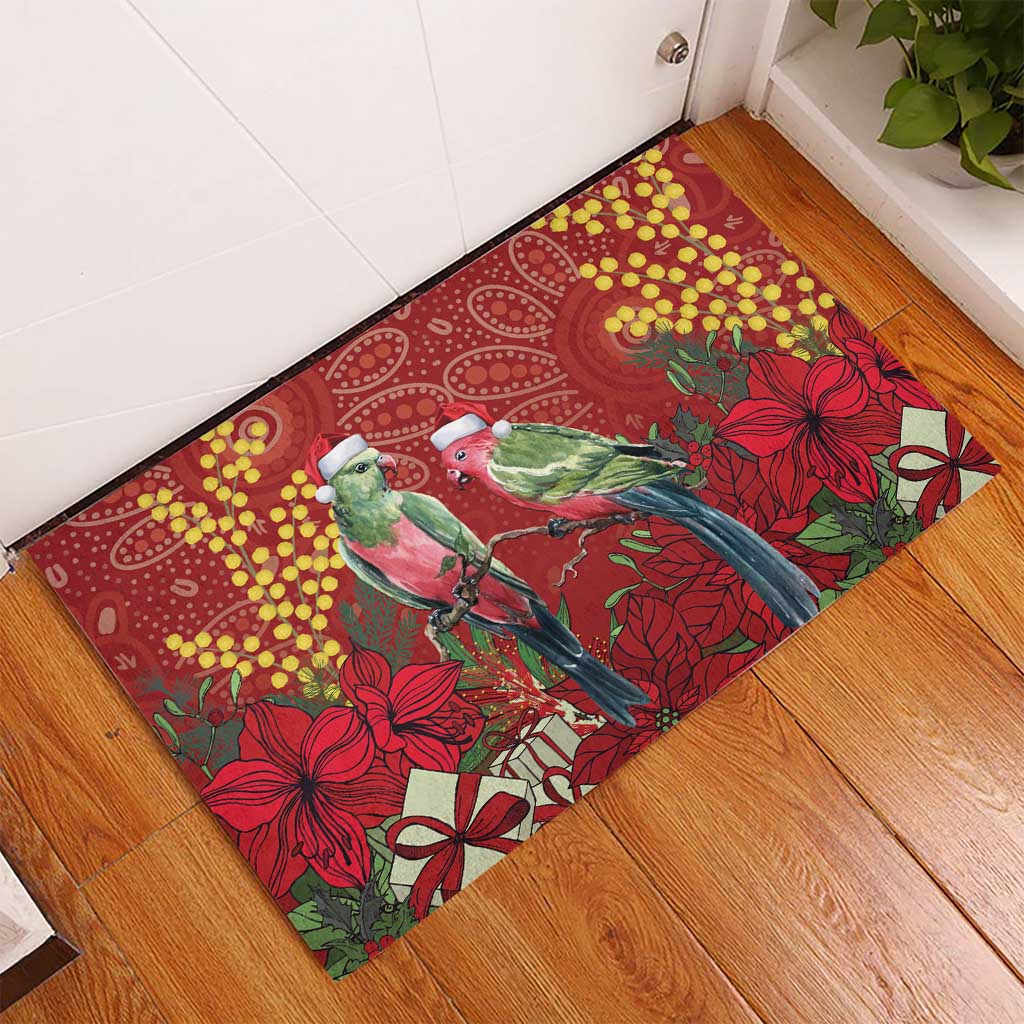 Merry Chrissie Australia King Parrots Rubber Doormat Aboriginal Art - Aussie Hoodie