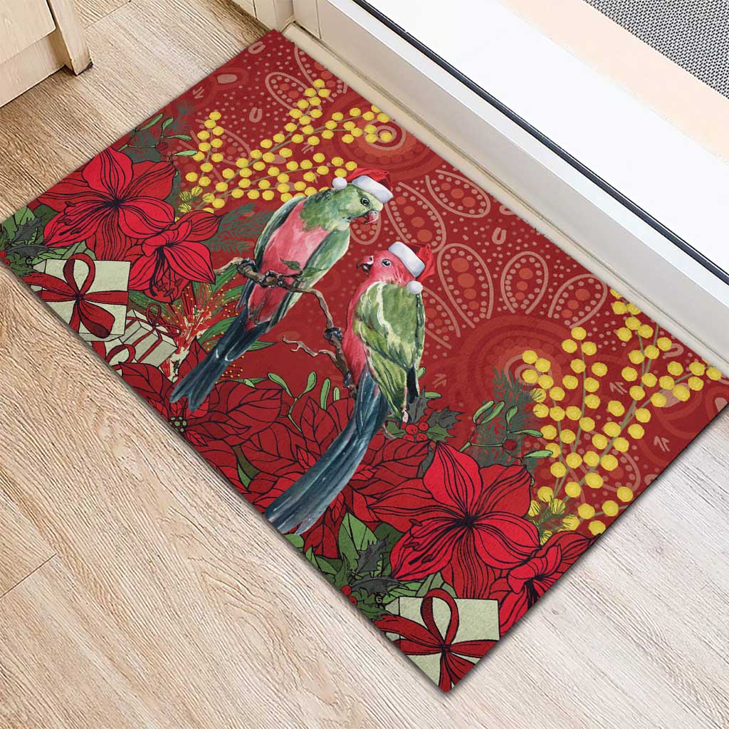 Merry Chrissie Australia King Parrots Rubber Doormat Aboriginal Art - Aussie Hoodie