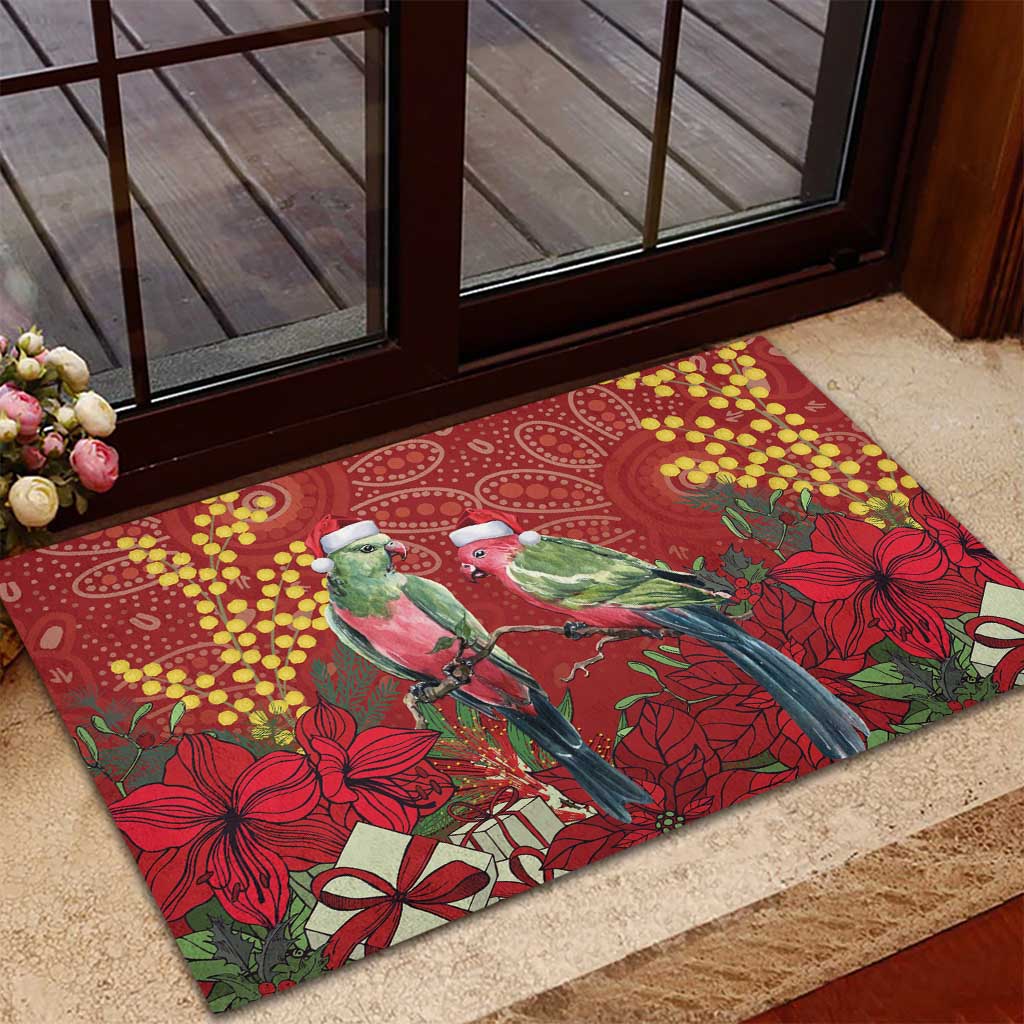 Merry Chrissie Australia King Parrots Rubber Doormat Aboriginal Art - Aussie Hoodie