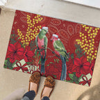 Merry Chrissie Australia King Parrots Rubber Doormat Aboriginal Art - Aussie Hoodie