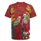 Merry Chrissie Australia King Parrots Rugby Jersey Aboriginal Art - Aussie Hoodie