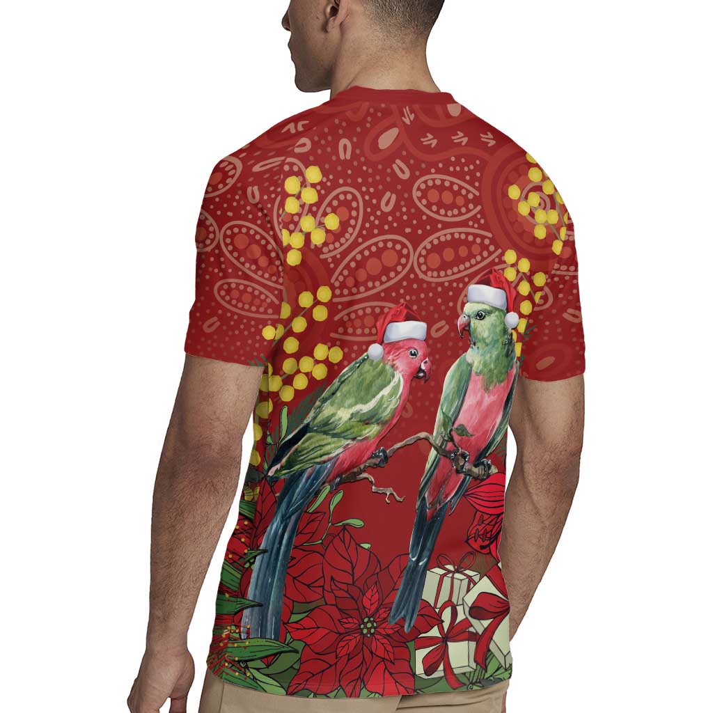 Merry Chrissie Australia King Parrots Rugby Jersey Aboriginal Art - Aussie Hoodie
