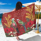 Merry Chrissie Australia King Parrots Sarong Aboriginal Art - Aussie Hoodie