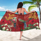 Merry Chrissie Australia King Parrots Sarong Aboriginal Art - Aussie Hoodie