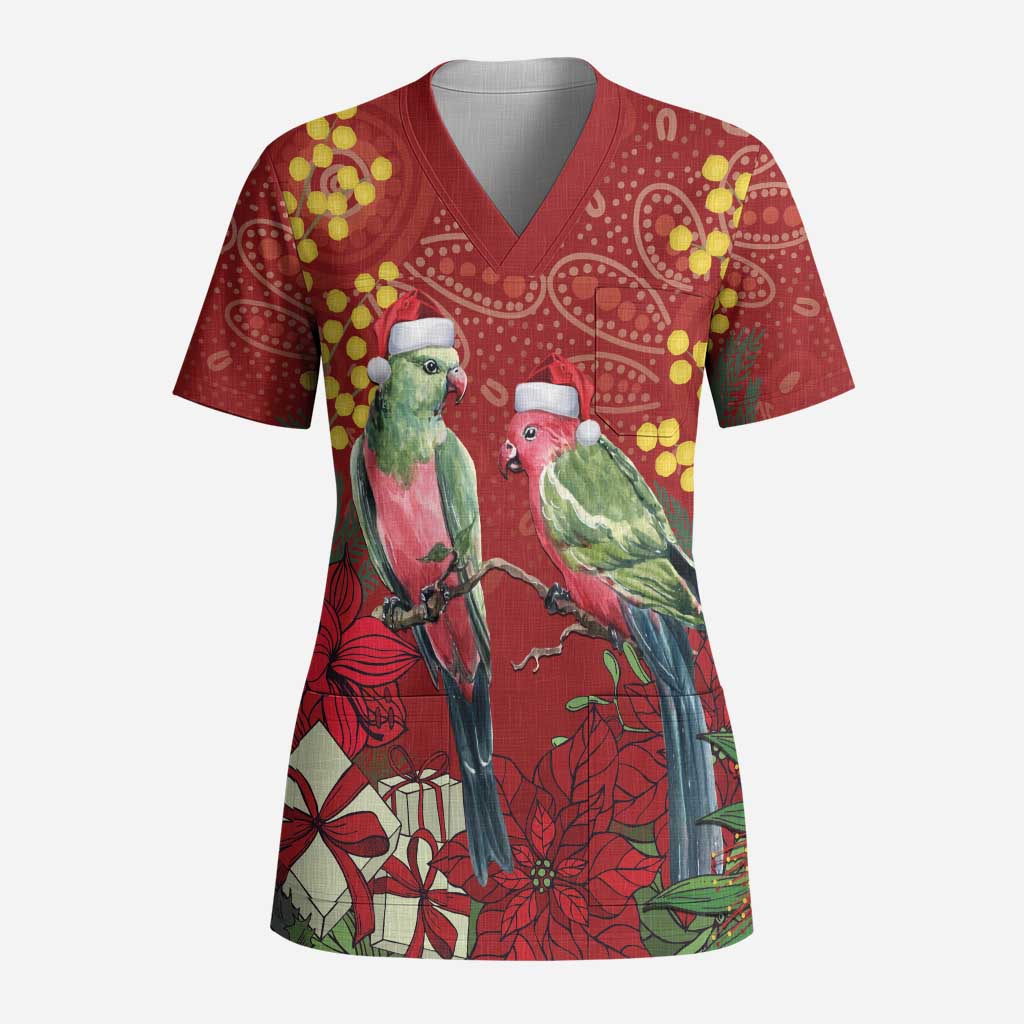 Merry Chrissie Australia King Parrots Scrub Top Aboriginal Art - Aussie Hoodie