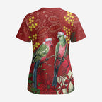 Merry Chrissie Australia King Parrots Scrub Top Aboriginal Art - Aussie Hoodie