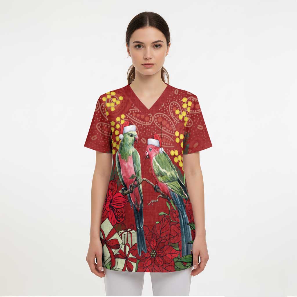 Merry Chrissie Australia King Parrots Scrub Top Aboriginal Art - Aussie Hoodie