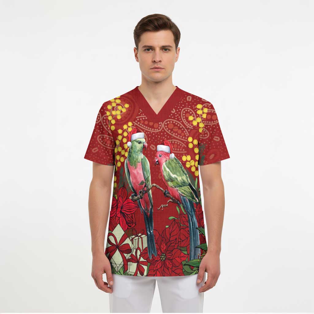 Merry Chrissie Australia King Parrots Scrub Top Aboriginal Art - Aussie Hoodie