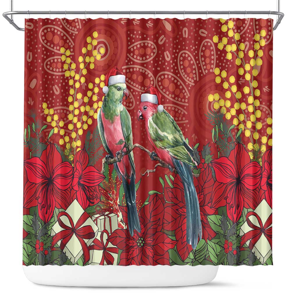 Merry Chrissie Australia King Parrots Shower Curtain Aboriginal Art - Aussie Hoodie