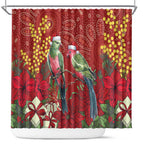 Merry Chrissie Australia King Parrots Shower Curtain Aboriginal Art - Aussie Hoodie