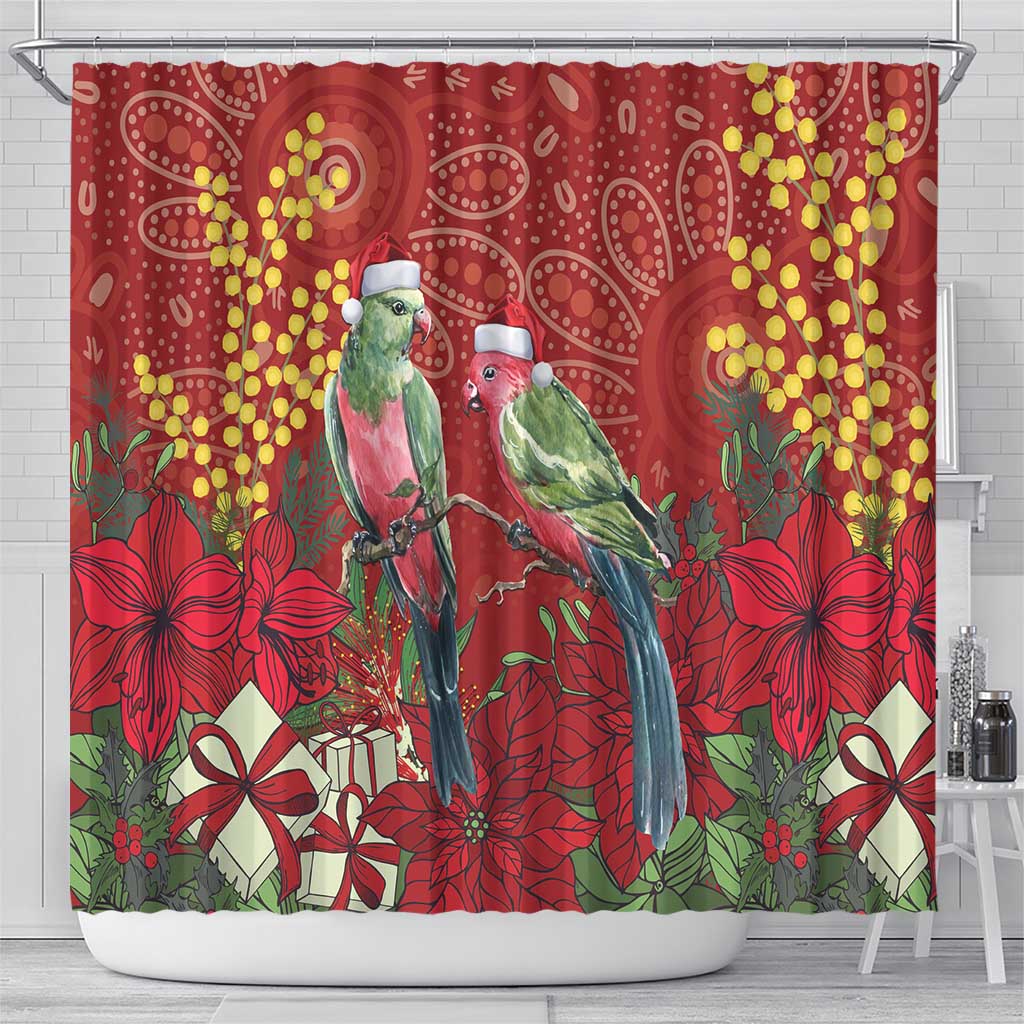Merry Chrissie Australia King Parrots Shower Curtain Aboriginal Art - Aussie Hoodie