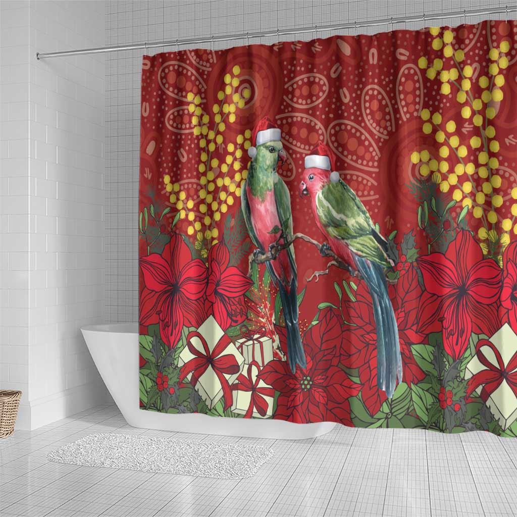 Merry Chrissie Australia King Parrots Shower Curtain Aboriginal Art - Aussie Hoodie