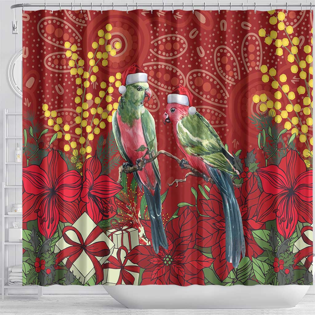 Merry Chrissie Australia King Parrots Shower Curtain Aboriginal Art - Aussie Hoodie