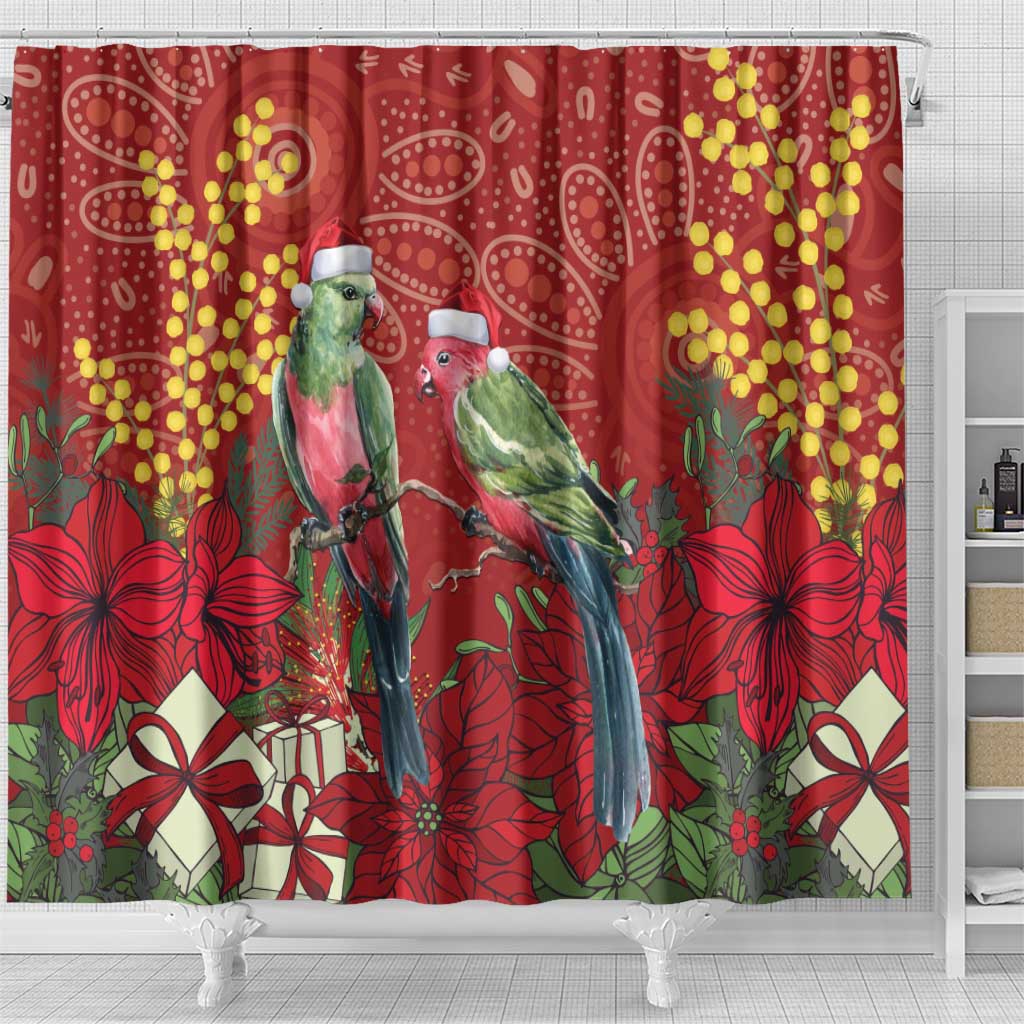 Merry Chrissie Australia King Parrots Shower Curtain Aboriginal Art - Aussie Hoodie