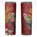 Merry Chrissie Australia King Parrots Skinny Tumbler Aboriginal Art - Aussie Hoodie