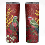 Merry Chrissie Australia King Parrots Skinny Tumbler Aboriginal Art - Aussie Hoodie