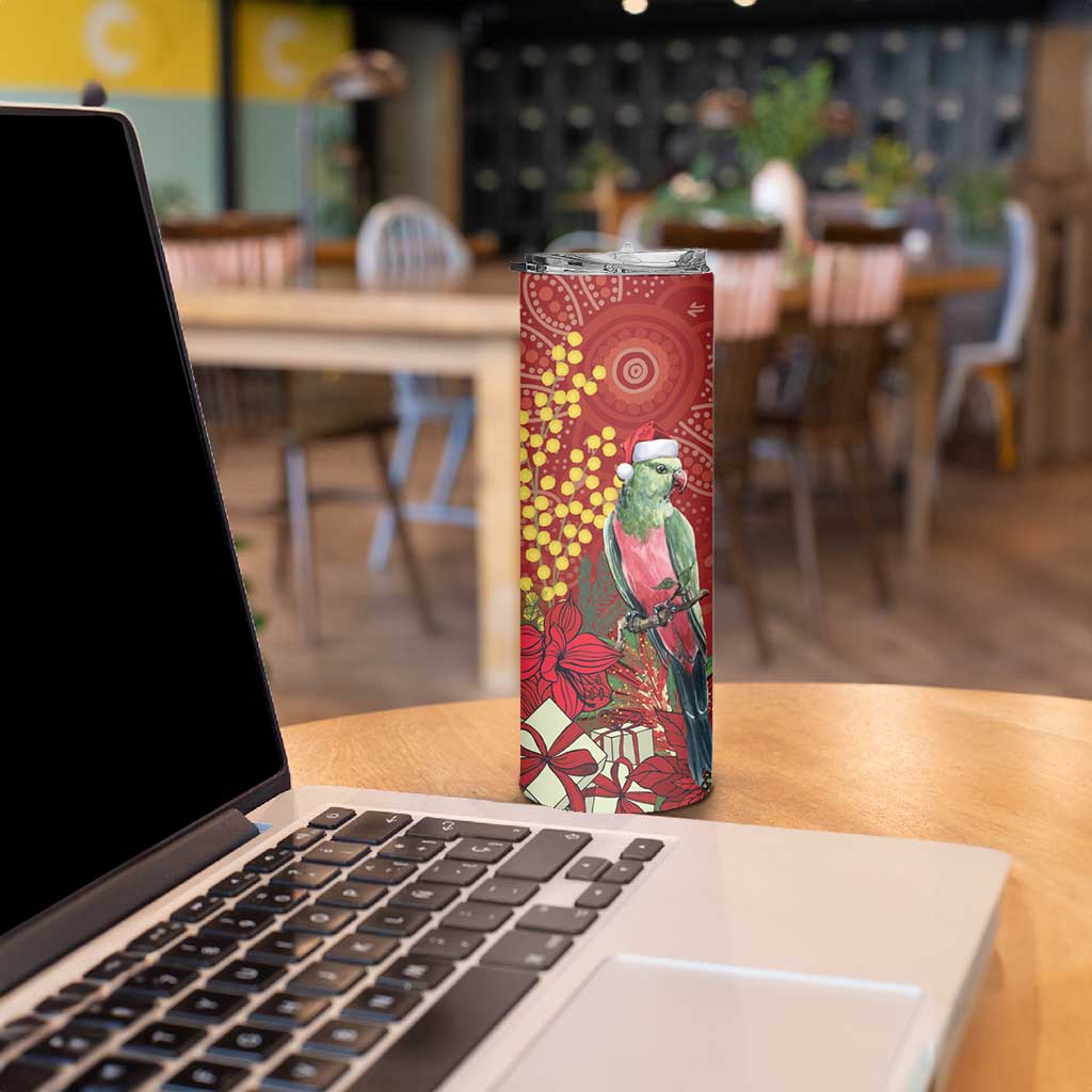 Merry Chrissie Australia King Parrots Skinny Tumbler Aboriginal Art - Aussie Hoodie