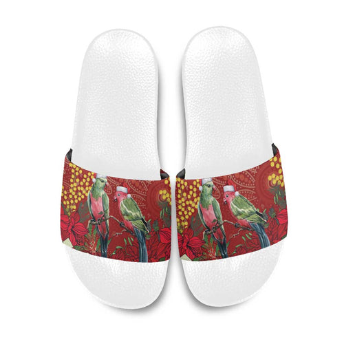 Merry Chrissie Australia King Parrots Slide Sandals Aboriginal Art - Aussie Hoodie