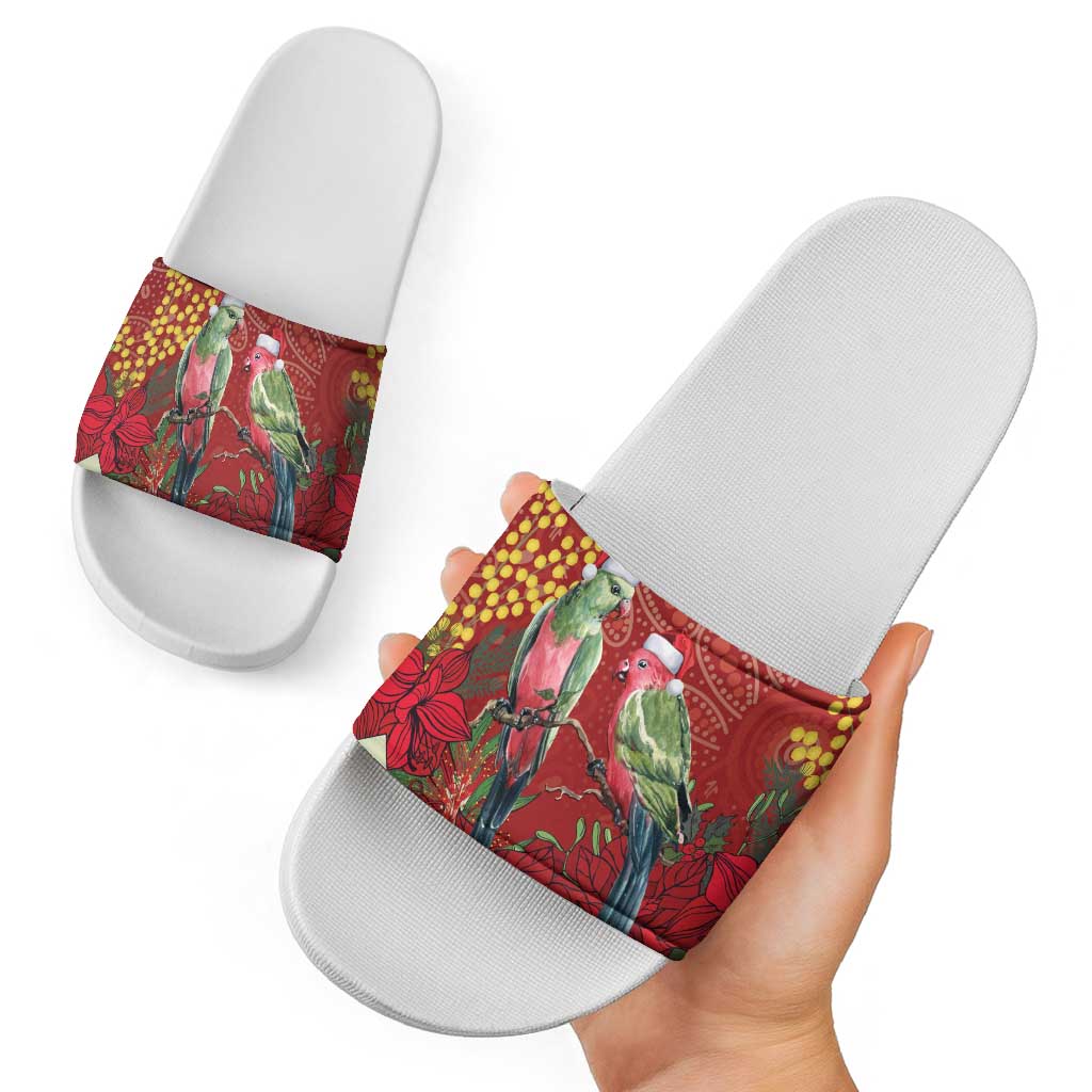 Merry Chrissie Australia King Parrots Slide Sandals Aboriginal Art - Aussie Hoodie