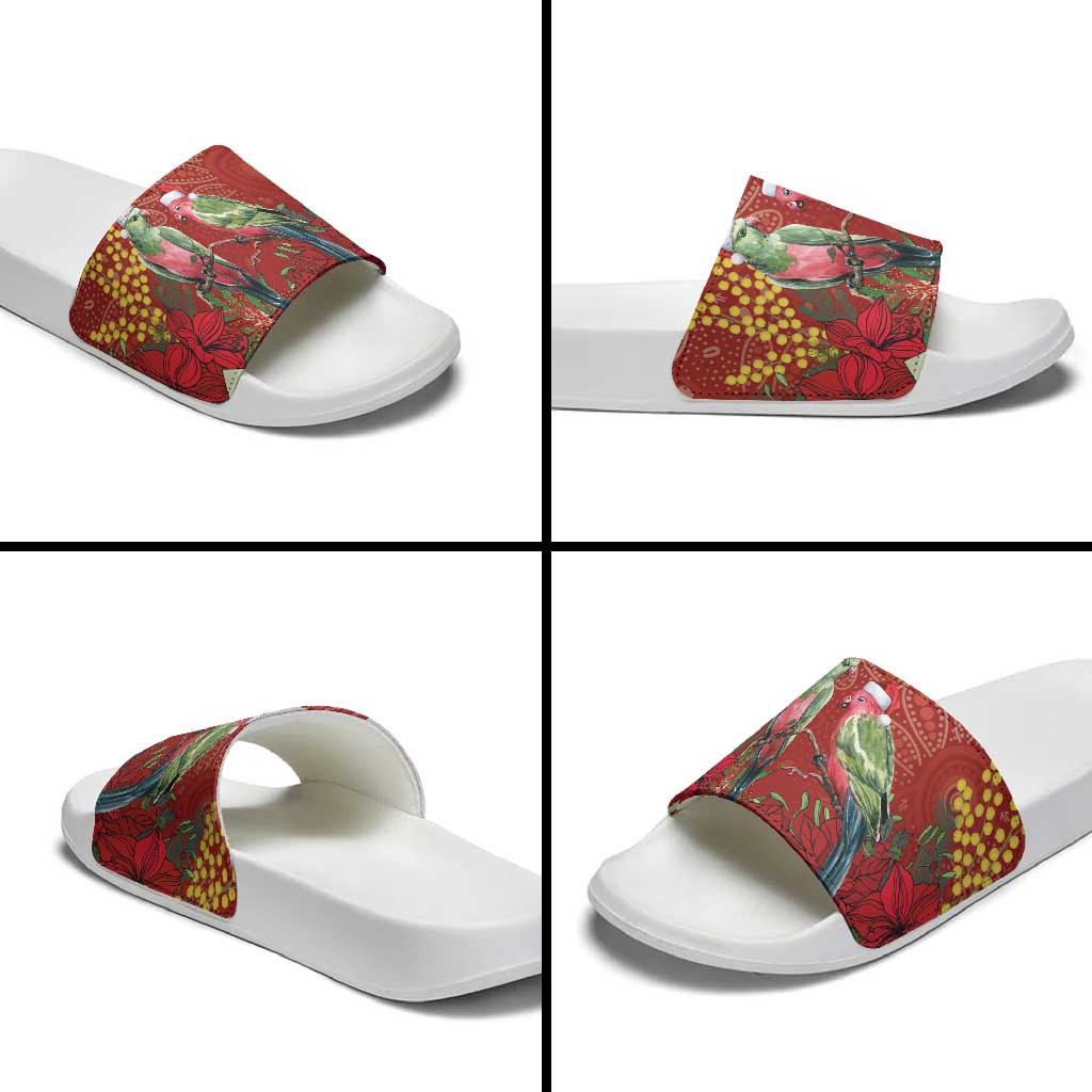 Merry Chrissie Australia King Parrots Slide Sandals Aboriginal Art - Aussie Hoodie