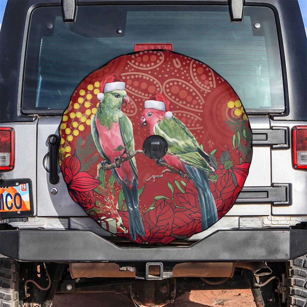Merry Chrissie Australia King Parrots Spare Tire Cover Aboriginal Art - Aussie Hoodie