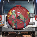 Merry Chrissie Australia King Parrots Spare Tire Cover Aboriginal Art - Aussie Hoodie