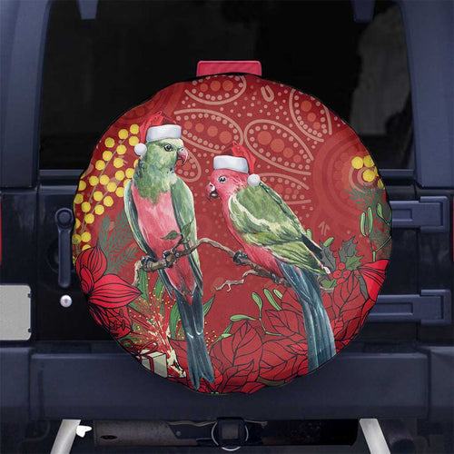 Merry Chrissie Australia King Parrots Spare Tire Cover Aboriginal Art - Aussie Hoodie