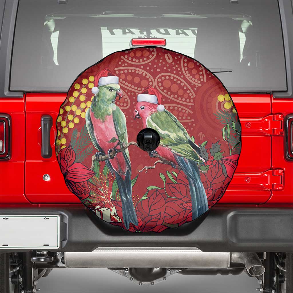 Merry Chrissie Australia King Parrots Spare Tire Cover Aboriginal Art - Aussie Hoodie
