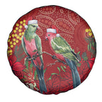 Merry Chrissie Australia King Parrots Spare Tire Cover Aboriginal Art - Aussie Hoodie